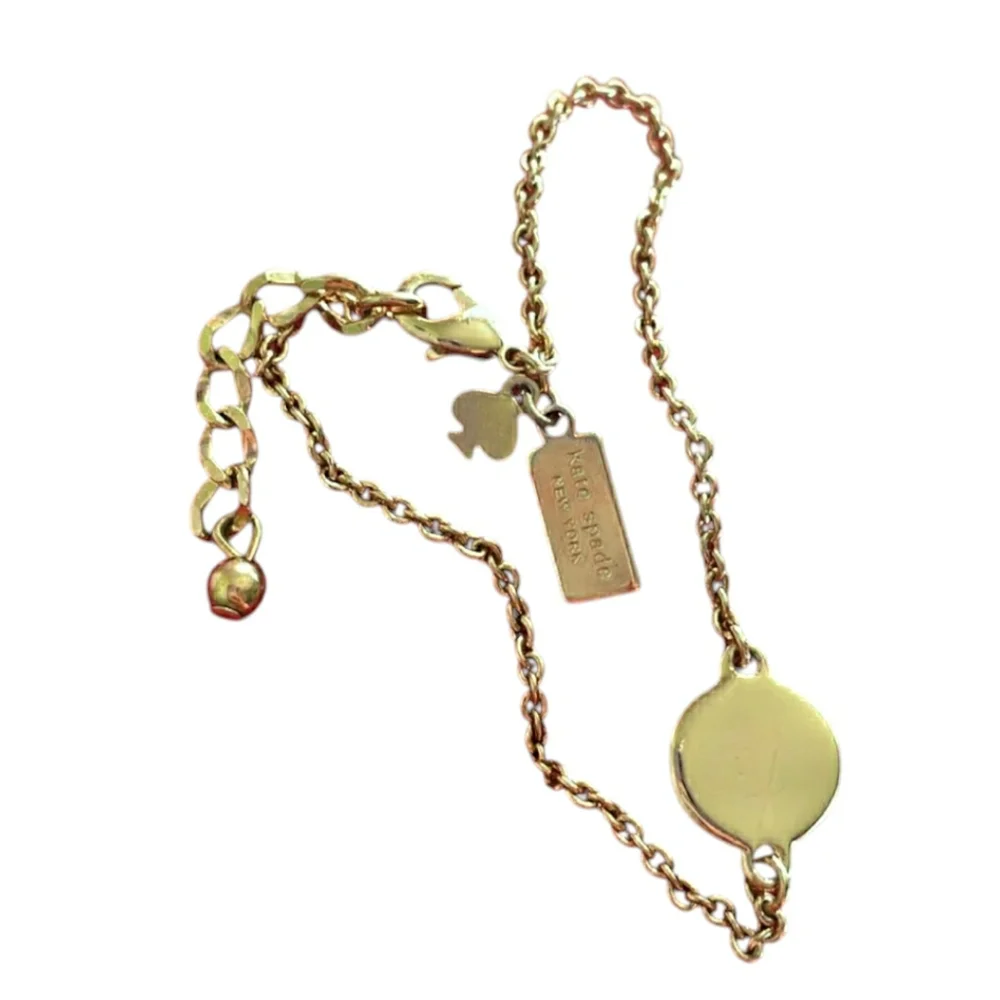 kate spade gold tone crystal disc chain bracelet - Picture 3 of 11